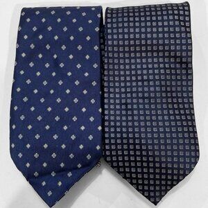 Set of 2 Calvin Klein and Tommy Hilfiger Silk Blue Ties